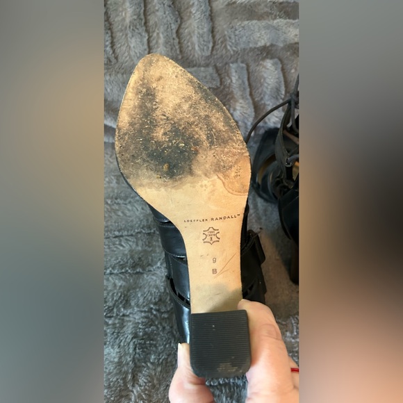 Loeffler Randall Black Pointed Lace-Up Women's Heels - Picture 5 of 8